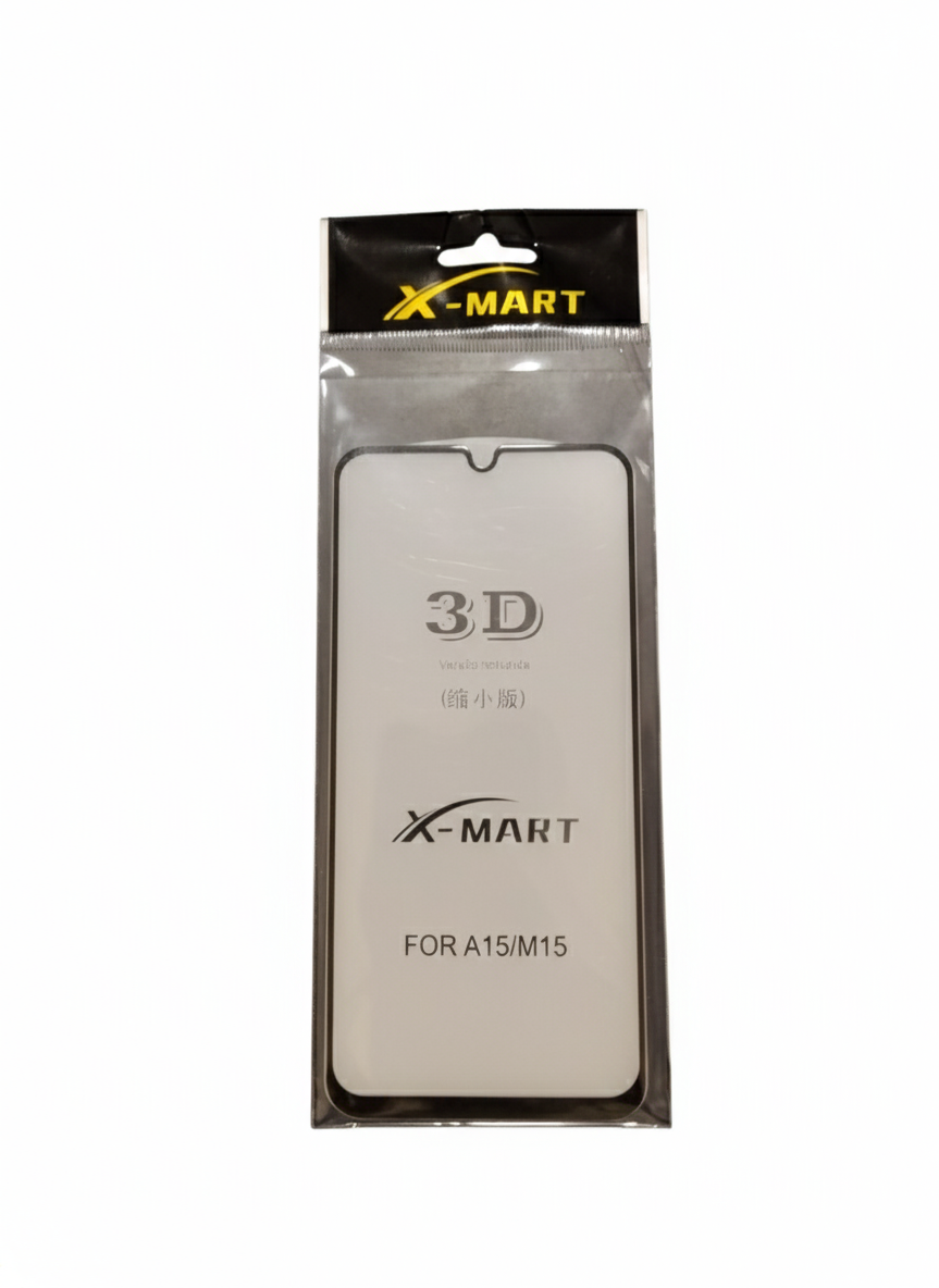 Pelicula de Vidro Temperado 3D X-MART Versao Reduzida para Samsung Galaxy A15 e Galaxy M15