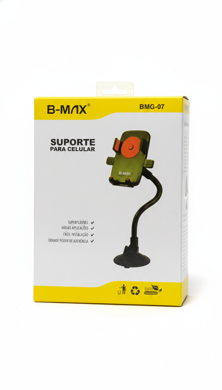 Suporte para Celular B-MAX BMG-07 Articulado Superflexível com Ventosa de Alta