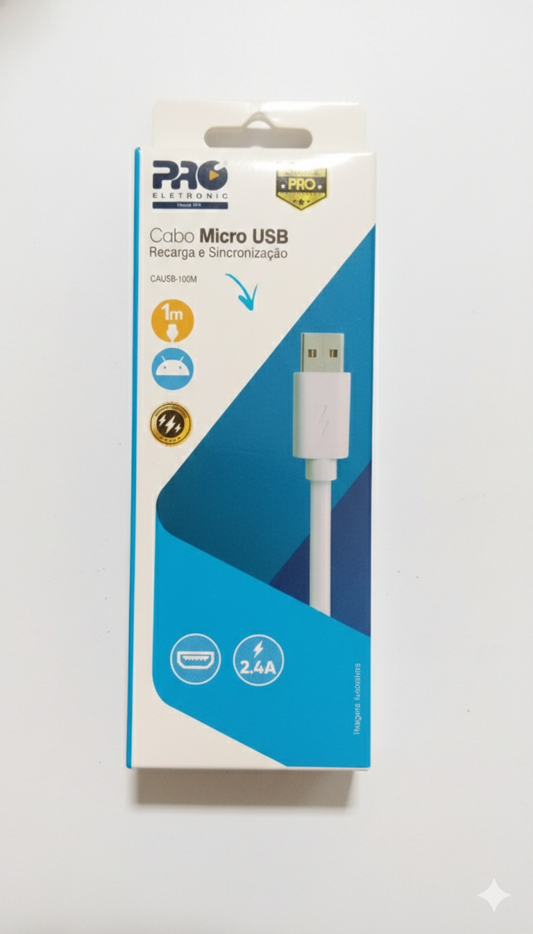 Cabo Micro USB V8 PRO Eletronic 1 metro